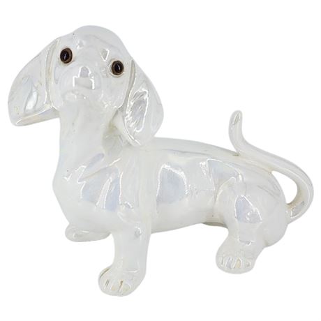 Vintage Lustre Glaze Large Ceramic Dachshund Figurine