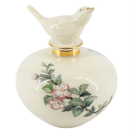 Vintage LENOX "Serenade" Porcelain Perfume Bottle w/ Bird Stopper
