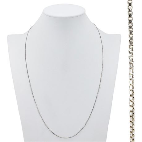Vintage HAI 25" Sterling Silver Box Chain