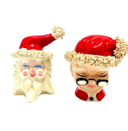 Vtg Spaghetti Santa & Mrs. Claus Salt and Pepper Shakers