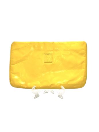 Vtg Anne Klein for Calderon Yellow Leather Clutch