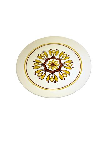 MCM Ceramic Platter Bold Star Pattern - Gold and Brown