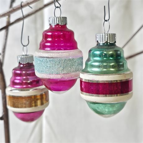 Vtg Mercury Glass Ornaments
