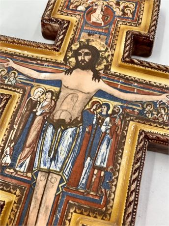 10” Catholic Pottery Religious Wall Crucifix