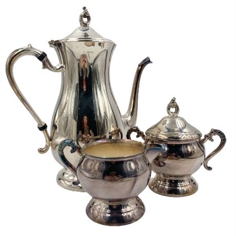 Pilgrim Silver Plated Teapot/Sugar Bowl/Creamer