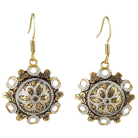 Vintage Spanish Damascene Earrings