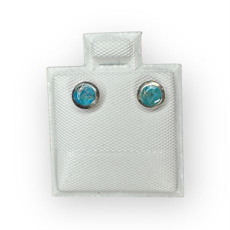 Sterling Silver & Turquoise Stud Earrings
