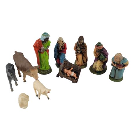 Hand Painted Nativity Scene Figures (2)