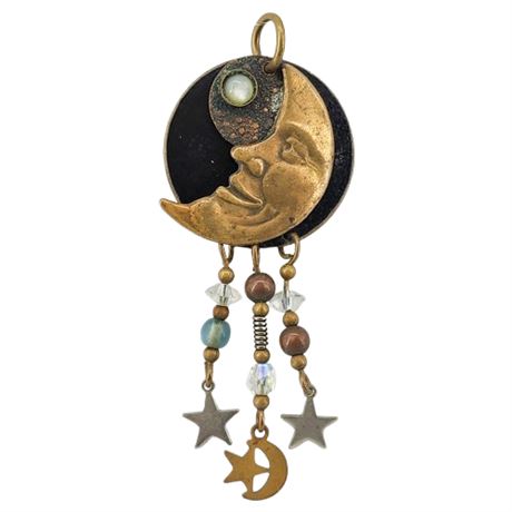 Vintage Artisan Made Celestial Pendant