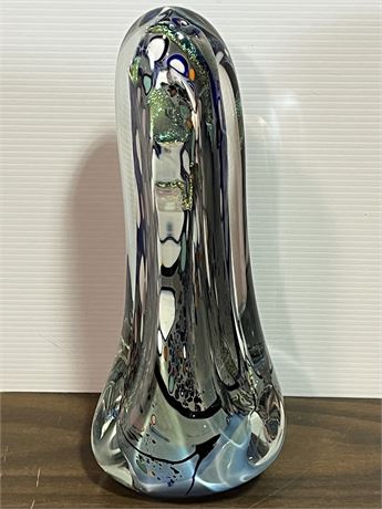 Rolling karg studio art glass signed 15” sculpture