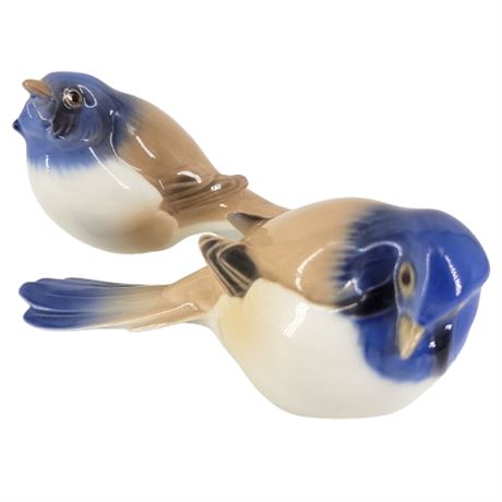 Pair B&G Denmark Porcelain Birds