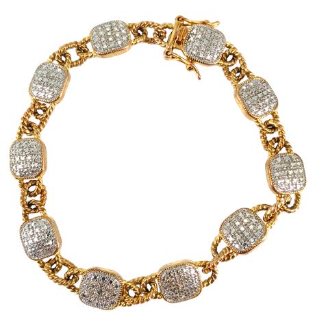 PAJ 55 Gold-Tone Pavé Link Bracelet – Designer Marked