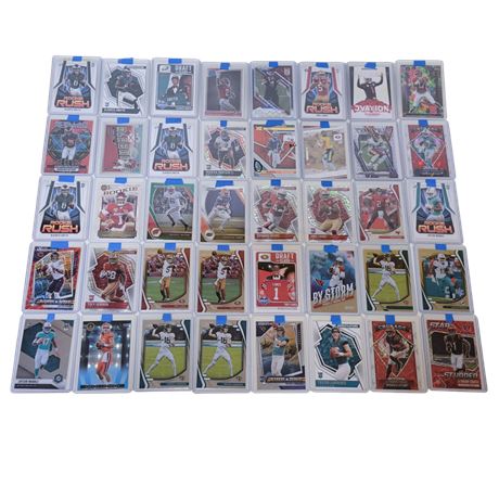 Large Sleeved Football Trading Card Lot
