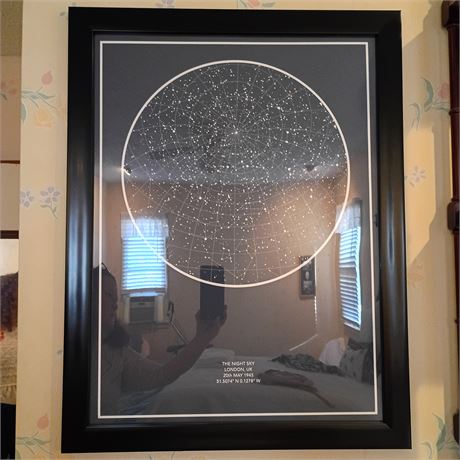 Framed Custom Star Map Print – “The Night Sky, London, UK, 20th May 1945”