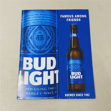 12.5x16” Bud Light Metal Sign