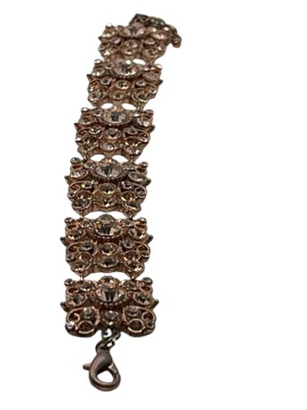 Rose gold, amber  rhinestone bracelet