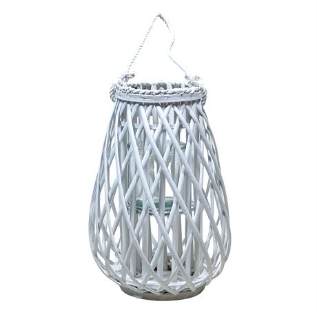 Large Decorative Basket-Shaped Candle Holder