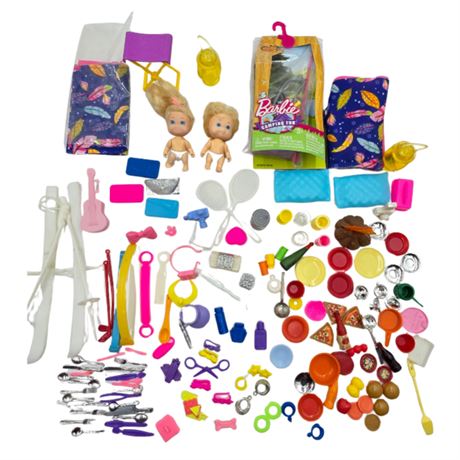 Lot of Barbie Accessories - Kitchen & Camping