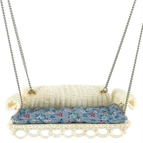 Vintage Signed Artisan-Made Miniature Hanging Porch Swing