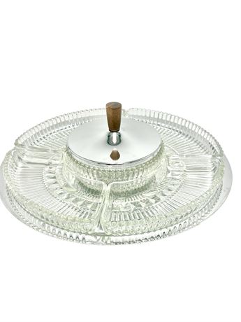 MCM Kromex Chrome and Glass Lazy Susan  - NOS