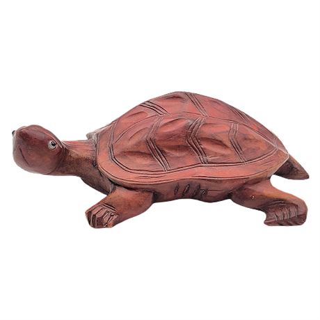 Vintage Hand Carved Rosewood Turtle Figurine