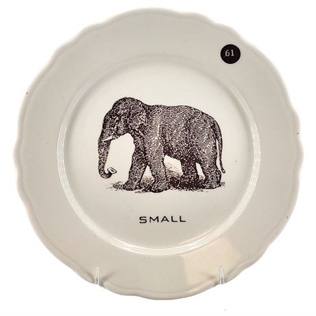 Rare Vintage Homer Laughlin Small Sample Plate w/ Elephant