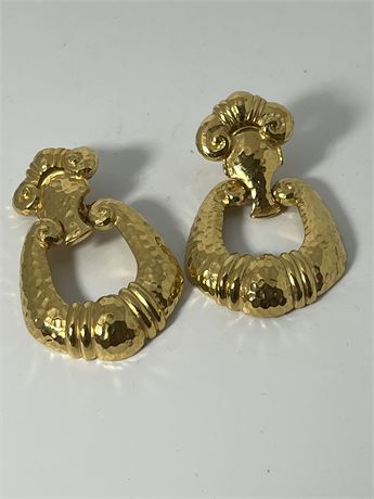 Jose Barrera goldtone clip earrings