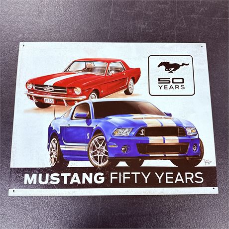 Mustang 12.5x16” Metal Retro Sign