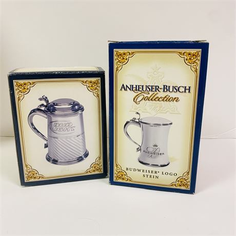 2 Budweiser Steins Mint in Orig Boxes