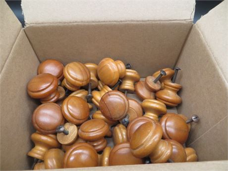 Box of Wood Door Knobs