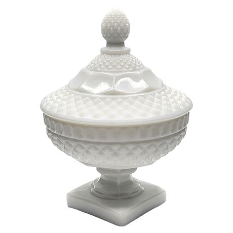 Westmoreland "Waterford Milk Glass" Candy Dish & Lid