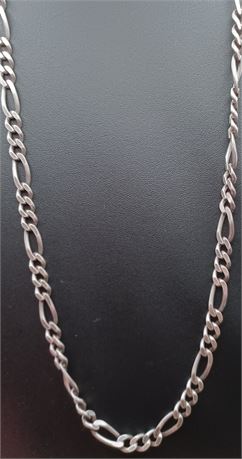 Sterling Italy flat Figaro chain necklace 23 in 38.7 G