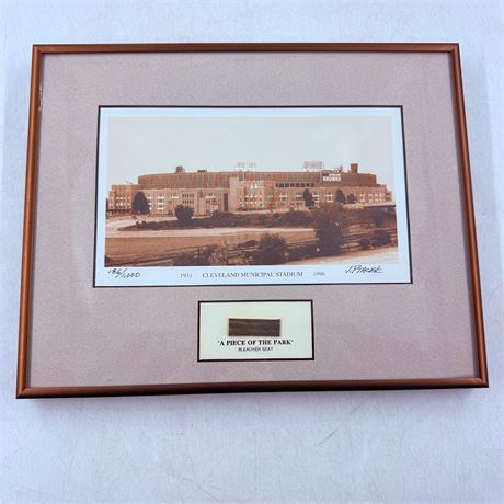 Ltd Ed Cleveland Municipal Stadium Print + Relic