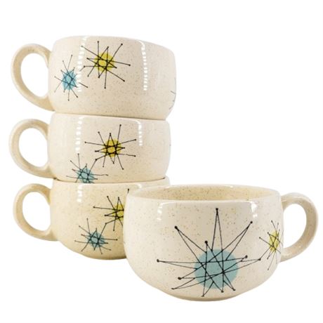 Vintage Lot of 4 Franciscan Starburst Coffee Cups
