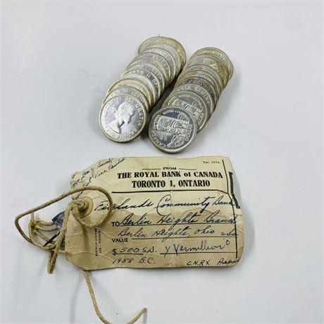 22 GEM BU 1957 Canada $1 Totem Pole Silver Dollar