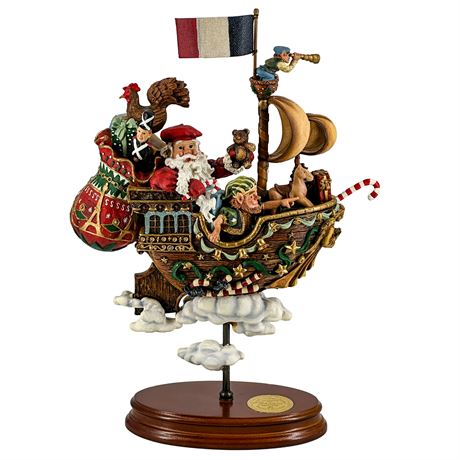 Santa's Magical Airships "A Journey to France" Ceramic Figurine