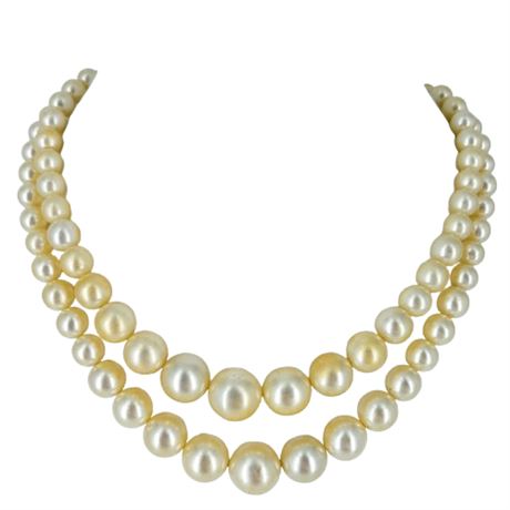 Vintage Faux Pearl Double Strand Beads