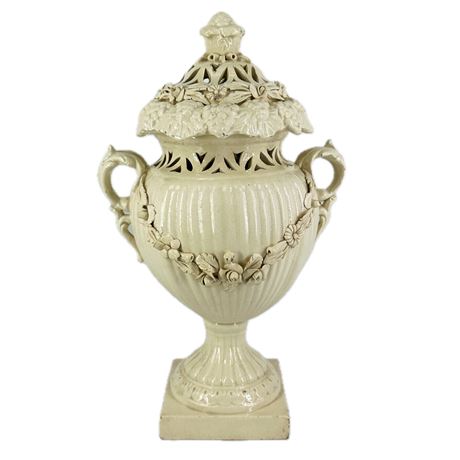 Vintage Italian Porcelain Decorative Covered Urn