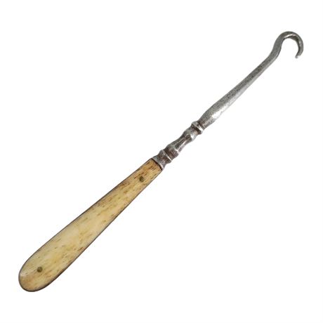 Vintage Button Hook with Bone Handle