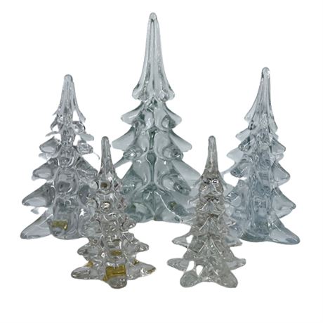 Two's Company Silvestri Style Blown Glass Fir Trees