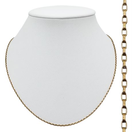 Antique FMCo 18" Gold Filled Ribbed Link Chain Necklace