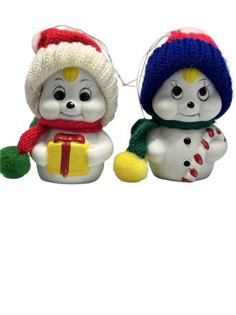 Vtg Snowbells Snowmen (2)