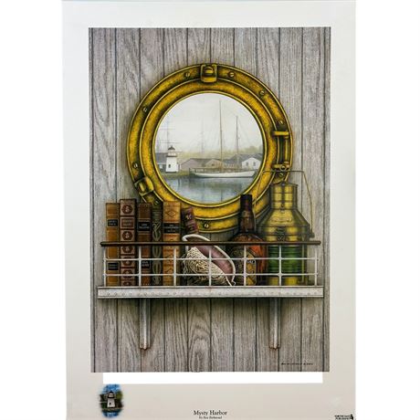 Lithographic Print of the Painting "Mysty Harbor" by Artist Ben Richmond