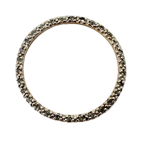 10K Yellow Gold Diamond Pave Circle of Love Pendant