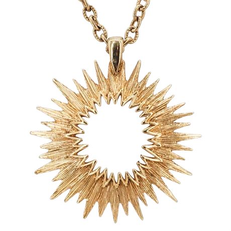 Vintage 1976 SARAH COVENTRY Outer Space Modernist Pendant Necklace