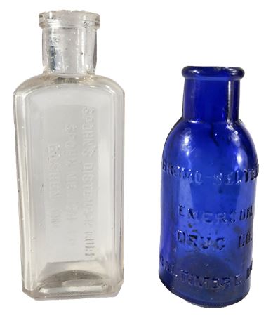 Lot of Antique Cobalt Glass Medicine Bottles