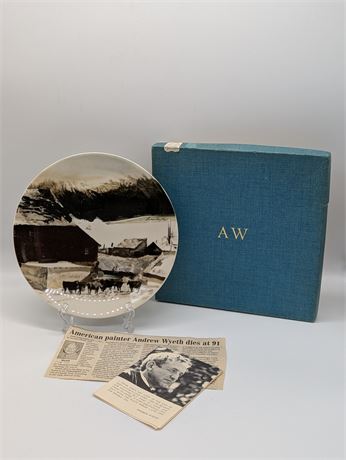 1971 Andrew Wyeth "The Kuerner Farm" Plate for Georg Jensen USA