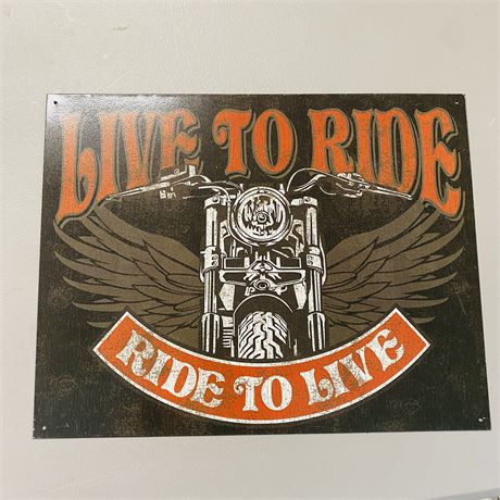 12.5x16” Motorcycle Metal Sign