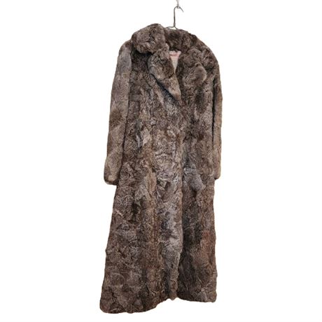 Vintage Dino Ricco Full Length Rabbit Fur Coat, Womens M