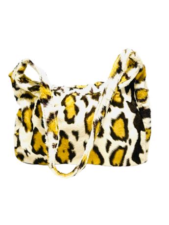 Vtg Faux Leopard Fur Purse